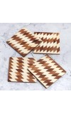 Modern Decorative Wooden Coasters – Set of 4 | Stylish Drink Mats for Tea, Coffee & Beverages | Elegant Wooden Coaster Set for Home, Office & Gifting