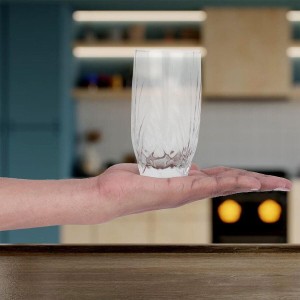 Hitech Sales White Glass Tumbler Set - 6 Tumblers, 280ml, Sleek & Modern Design