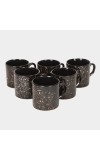 HiTech Sales 120 ml Stoneware Cup Set - Set of 6 (Black) | Durable & Microwave Safe | Ideal for Tea & Coffee