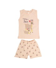 Infant Girls' 100% Cotton Short Set – Soft Breathable Summer Outfit for Baby and Toddler Girls, 2-Piece Clothing Set (Peach, 0-6 Months)