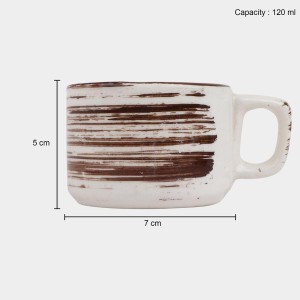 Hitech Sales 120 ml Stoneware Cup White | Microwave Safe Ceramic Cup | Ideal for Daily Use