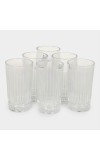 Hitech Sales Classic White Glass Tumbler Set - 6 Tumblers, 255ml, Durable Drinkware