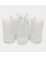 Hitech Sales Classic White Glass Tumbler Set - 6 Tumblers, 255ml, Durable Drinkware