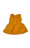 Cotton Baby Girl Frock for 0-9 Months – Soft & Stylish Sleeveless Dress with Lace Design for Newborns & Infants (2, Yellow)