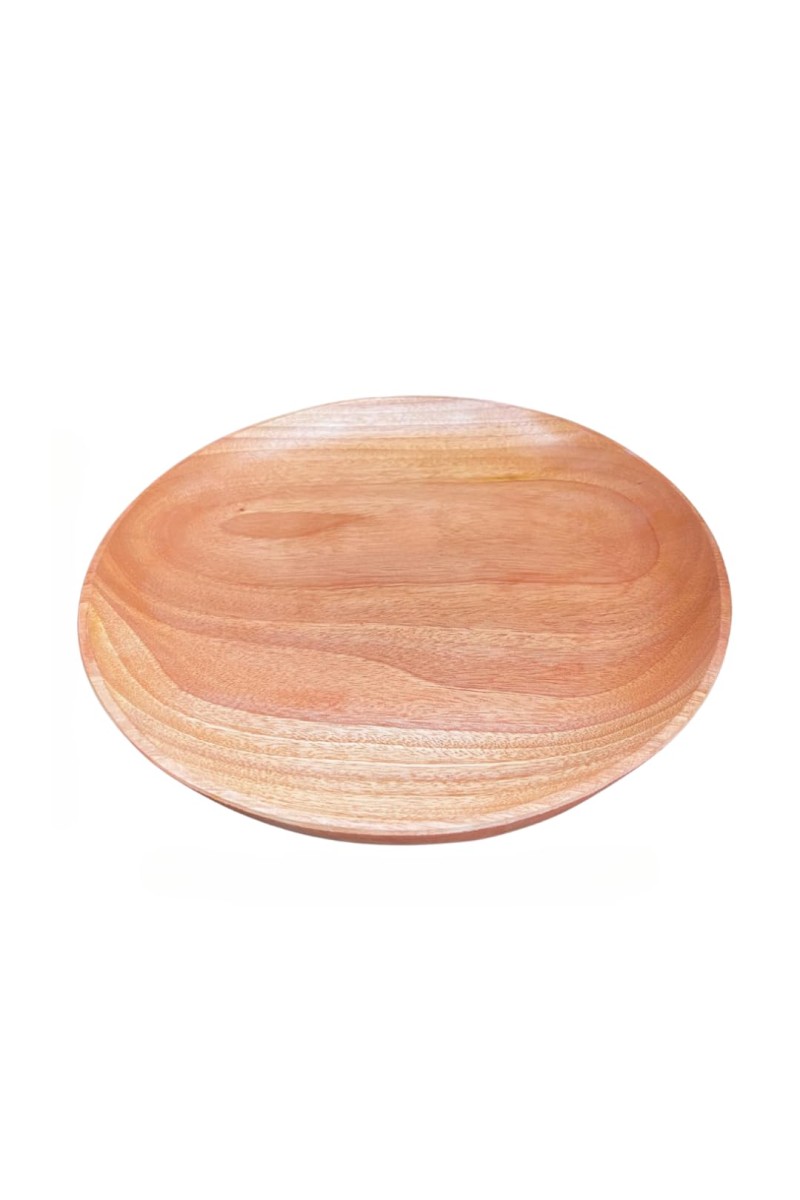 Round Segun Wood Serving Plate – 10 x 10 Inch | Natural Handcrafted Wooden Platter for Dining, Kitchen & Home Decor