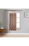Home Beautiful 5ft. Rich Chocolate Brown Embossed Eyelet Window Curtains - (M2762)