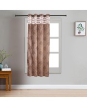Home Beautiful 5ft. Rich Chocolate Brown Embossed Eyelet Window Curtains - (M2762)