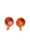 Terracotta Tea Cups with Handle (Set of 2) | Handcrafted Clay Kulhad Cups | Eco-Friendly Traditional Tea & Coffee Cups.