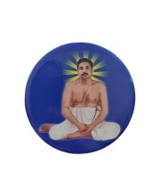 Stainless Steel Round Anukul Chandra Thakur Fridge Magnet | Devotional & Decorative Refrigerator Magnet for Home & Office | Pack of 1