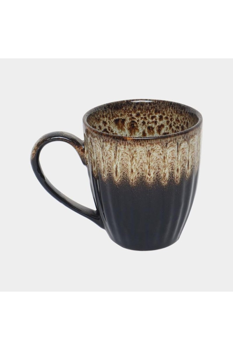 Hitech Sales 300 ml Stoneware Mug Black | Microwave Safe Ceramic Cup | Ideal for Daily Use