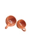 Terracotta Tea Cups with Handle (Set of 2) | Handcrafted Clay Kulhad Cups | Eco-Friendly Traditional Tea & Coffee Cups.