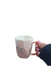 Ceramic Tea & Coffee Mugs Set of 6 – Elegant Leaf Print Cups with Comfortable Handle for Home, Office & Gifting