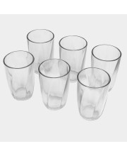 Hitech Sales White Glass Tumbler Set - 6 Tumblers, 200ml, Ideal for Small Servings