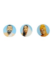 Sri Ramakrishna, Sarada Maa & Swami Vivekananda Photo Fridge Magnet | Round Spiritual Magnet for Home & Office