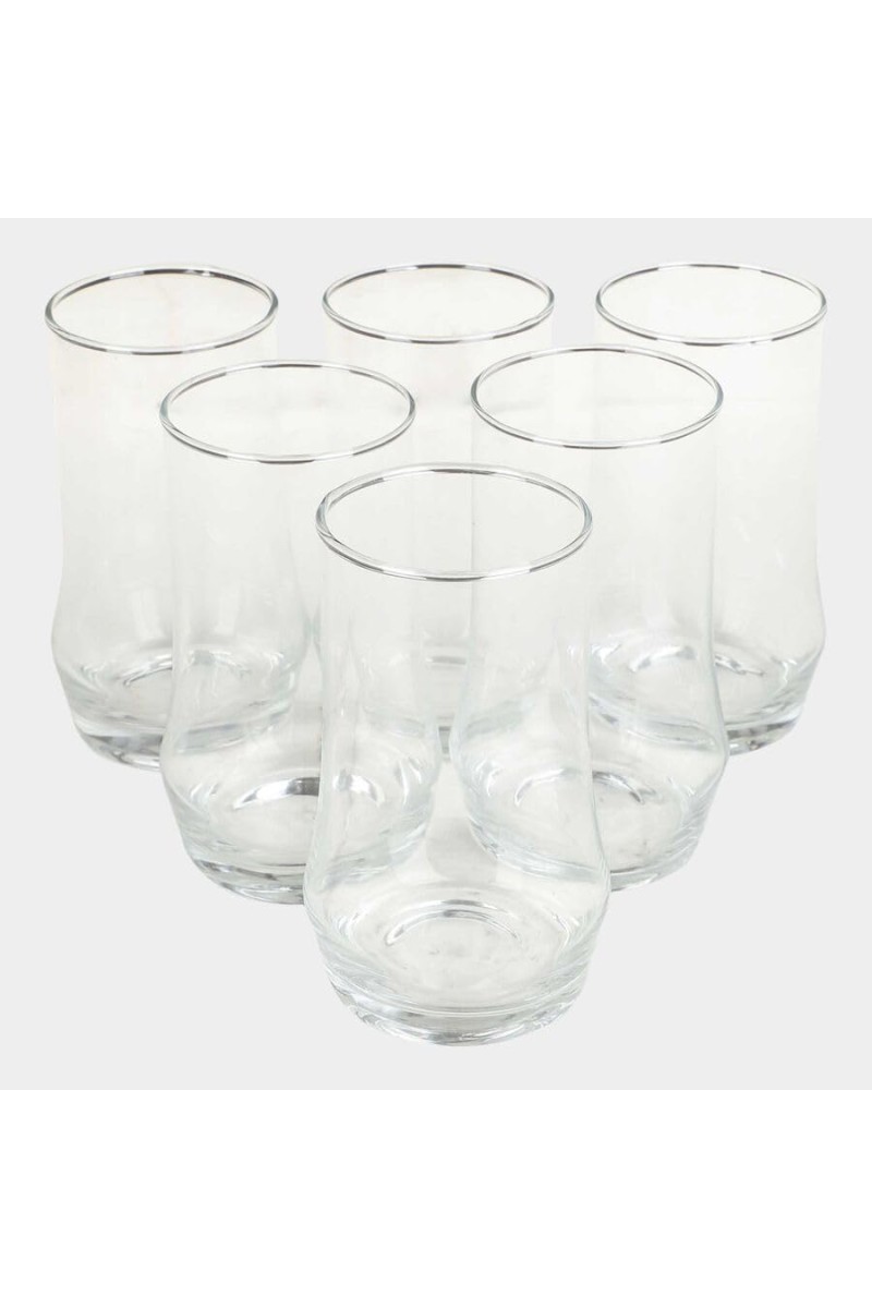 Hitech Sales White Glass Tumbler Set - 6 Tumblers, 310ml, Modern & Functional