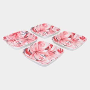 Melamine Snack Plate Set of 4 - (M1353) Melamine Snack Plate Set of 4 - (M1353)