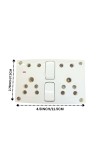 4 Universal Socket with 2 Switch Wall Plate, Multi Plug Electrical Outlet Board, Heavy Duty ABS, Home & Office Power Extension Wall Socket