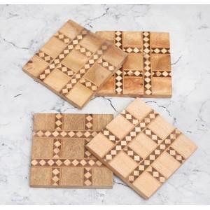 Modern Brown Wooden Tea Coasters – Set of 4 | Stylish Tabletop Drink Mats for Cups, Mugs & Glasses | Handcrafted Wooden Coaster Set for Home & Office Décor Modern Brown Wooden Tea Coasters – Set of 4 | Stylish Tabletop Drink Mats for Cups, Mugs & Glasses | Handcrafted Wooden Coaster Set for Home & Office Décor