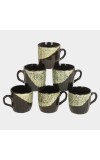 Hitech Sales 120 ml Stoneware Cup Set of 6 Black | Durable & Microwave Safe | Set for Tea/Coffee Elegant Design