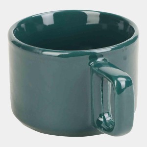 Hitech Sales 100 ml Stoneware Cup Green | Microwave Safe Ceramic Cup | Ideal for Daily Use
