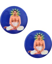 Devotional Saint Guru Round Fridge Magnet Set | Religious Refrigerator Magnets for Home, Office & Temple Decor Set (2 Pieces)