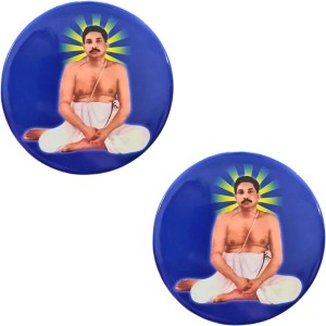 Devotional Saint Guru Round Fridge Magnet Set | Religious Refrigerator Magnets for Home, Office & Temple Decor Set (2 Pieces)