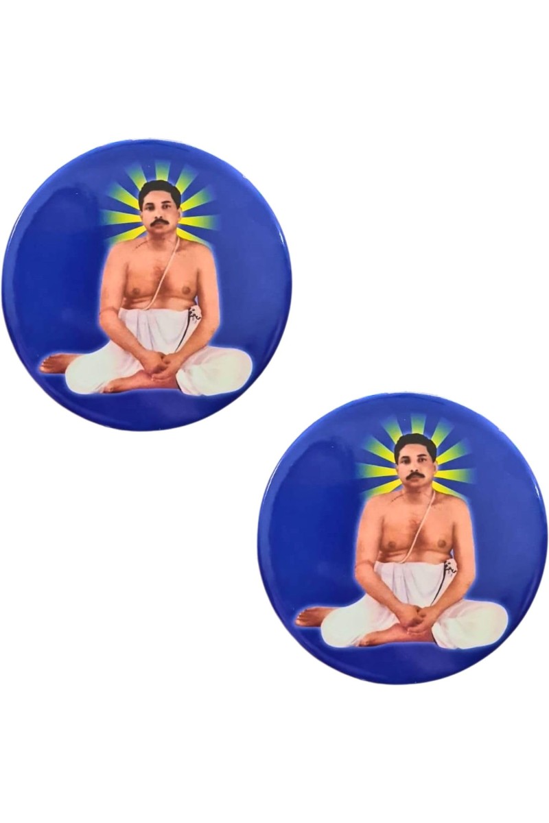 Devotional Saint Guru Round Fridge Magnet Set | Religious Refrigerator Magnets for Home, Office & Temple Decor Set (2 Pieces)