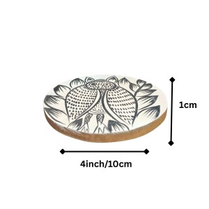Handcrafted Wooden Coasters Set of 2 | Round Fish & Owl Design Tea and Coffee Table Coasters. (Round) Handcrafted Wooden Coasters Set of 2 | Round Fish & Owl Design Tea and Coffee Table Coasters. (Round)