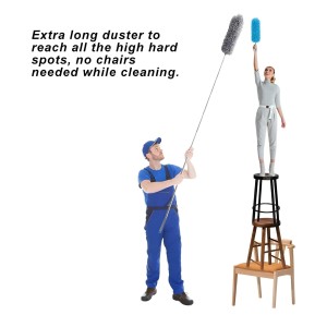 HiTechMart 2025 Upgraded Long Handle Microfiber Feather Ceiling Duster for Dust Cleaning with extendable Pole 100 Inch with Anti Scratch Bendable Brush for Cleaning High Cobweb Stick high Ceiling Fan HiTechMart 2025 Upgraded Long Handle Microfiber Feather Ceiling Duster for Dust Cleaning with extendable Pole 100 Inch with Anti Scratch Bendable Brush for Cleaning High Cobweb Stick high Ceiling Fan
