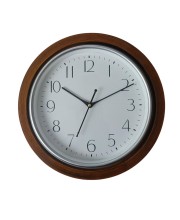 Brown Wooden Type Design Round Analog Clock with Black Numbers | Silent Sweep Quartz Movement | Decorative Wall Clock for Home, Office, and Living Room | Length-Breadth-Height 30cm x 30cm x 1.5cm