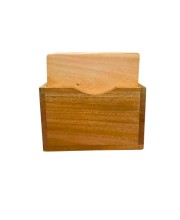 Wooden Square Coaster Set with Holder | Premium Solid Wood Tea & Coffee Coasters for Hot & Cold Drinks, Table Protection | Set of 5 (Squre)