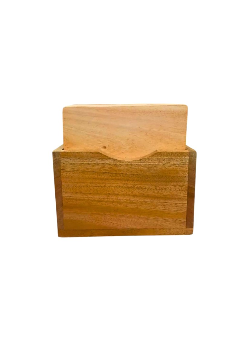 Wooden Square Coaster Set with Holder | Premium Solid Wood Tea & Coffee Coasters for Hot & Cold Drinks, Table Protection | Set of 5 (Squre)