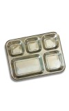 HiTechMart Stainless Steel 5-Compartment Food Tray | Mess Tray for Kids & Adults | Durable & Rust-Resistant Thali for Meal Serving | Ideal for Home, Canteens & Restaurants