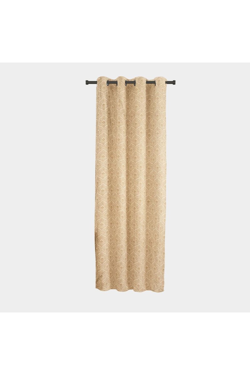 Home Beautiful 7ft. Light Beige Printed Eyelet Curtains - (M2756)