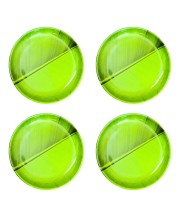 Round Plate | Banana Green Leaf Design Serving Plate for Puja, Prasad & Traditional Dining Festive & Daily Use (Set of 4).