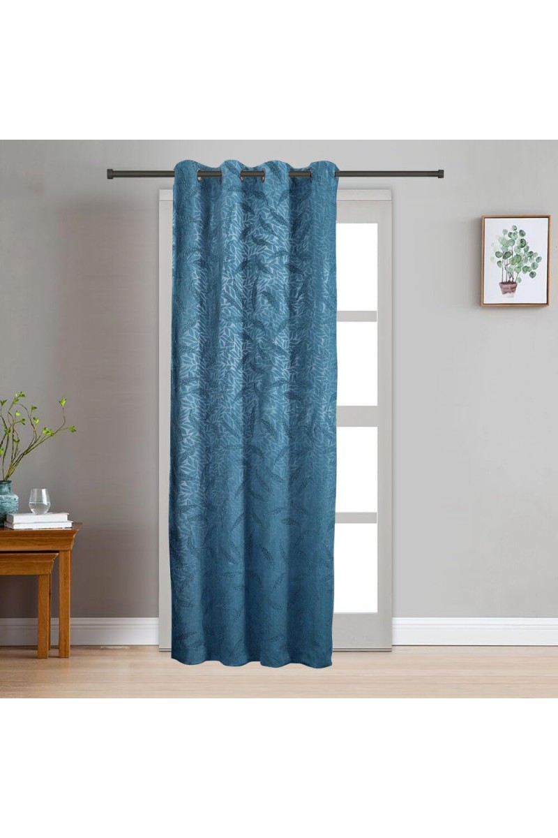 Home Beautiful 7ft. Dark Blue Microfiber Door Curtain - (M2970)