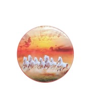 Stainless Steel Round Seven Horses Fridge Magnet | Decorative Refrigerator Magnet for Home & Office | Pack of 1