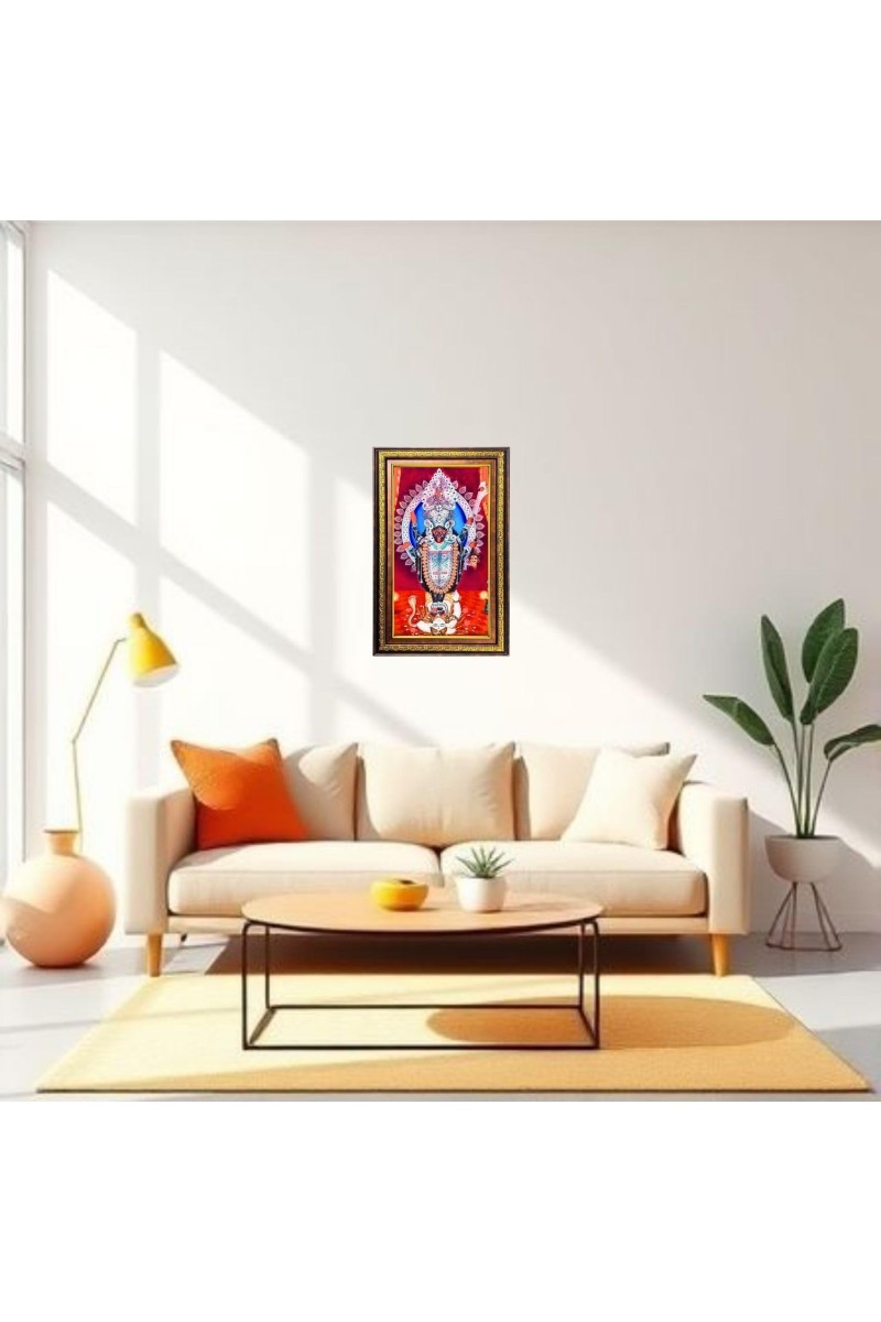 Kali Ma Digital Golden Balck Color Photo Frame | Hindu Religious Wall Decor | 18x24 Inches - Inspirational Wall Art for Office, Home Decor - Ideal Spiritual Gift (F16657)