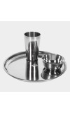 Steel Meal Set Bowl: 9 X 4 cm, Plate: 25 cm Dia., Tumbler: 7 X 11 cm, 1Bowl, 1Plate, 1Tumbler