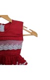 Cotton Baby Girl Frock for 0-9 Months – Soft & Stylish Sleeveless Dress with Lace Design for Newborns & Infants (1, Red)