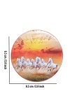 Stainless Steel Round Seven Horses Fridge Magnet | Decorative Refrigerator Magnet for Home & Office | Pack of 1