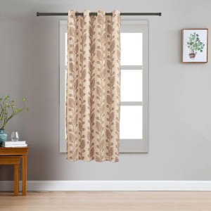 Home Beautiful 5ft. Soft Beige Printed Eyelet Curtains - (M2758)