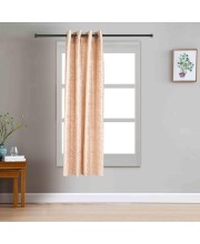 Home Beautiful 5ft. Soft Beige Printed Eyelet Window Curtains - (M2978)
