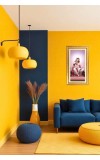 Yashoda Baby Ganesh Digital Golden Color Photo Frame | Hindu Religious Wall Decor | 8x15 Inches - Inspirational Wall Art For Office, Home Decor - Ideal Spiritual Gift (F10187)