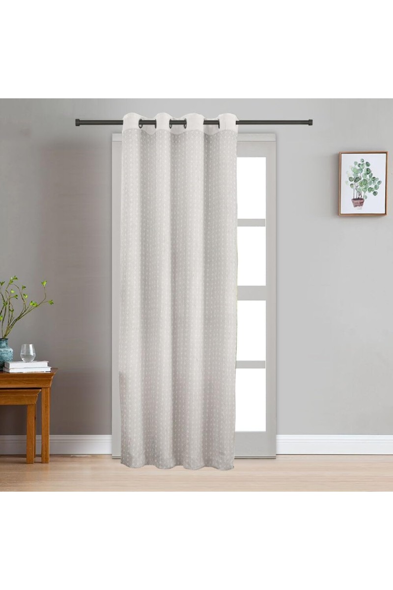 Home Beautiful 7 ft. Cream Polyester Curtain - (M2849)