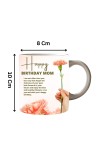Happy Birthday Mom Printed Customized Coffee Mug – 325 Ml – Birthday Gift for Mom from Daughter or Son – Microwave & Dishwasher Safe