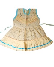 Cotton Baby Girl Frock for 0-9 Months ? Soft & Stylish Infant Dress | Sleeveless Newborn Frock with Lace Detailing | Comfortable for Babies (Peach)