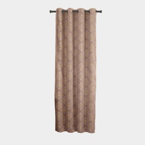 Home Beautiful 7ft. Brown Printed Eyelet Curtains - (M2760)