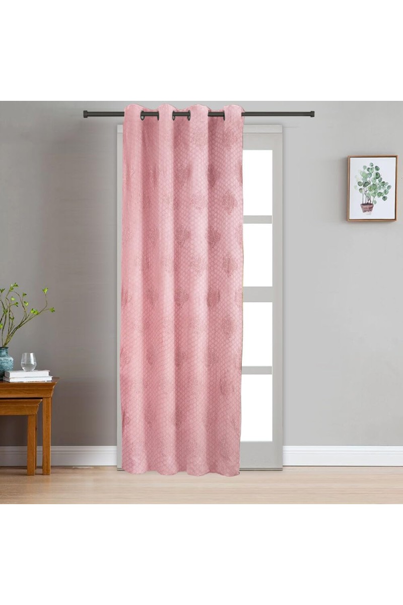Home Beautiful 9ft. Pink Microfiber Long Door Curtain - (M2944)