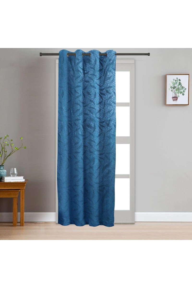 Home Beautiful 9ft. Dark Blue Microfiber Long Door Curtain - (M2961)